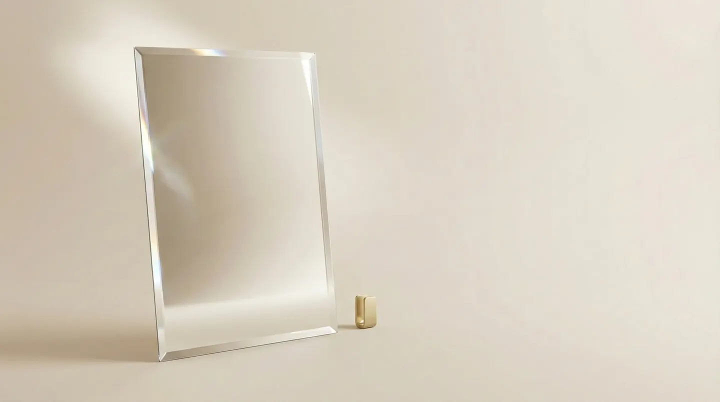 Custom mirror with clean trim and refined wall fit