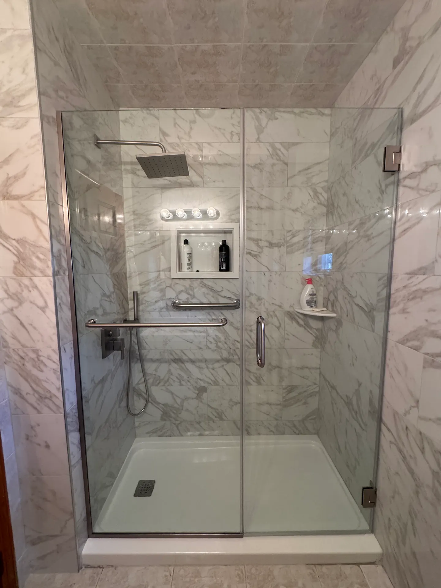 Custom frameless shower door